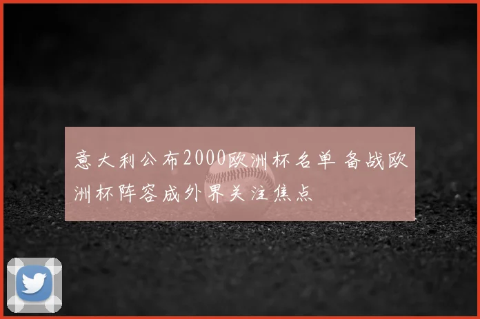 意大利公布2000欧洲杯名单 备战欧洲杯阵容成外界关注焦点